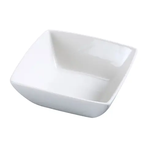 Yanco China FU-007 Fuji Bone White Porcelain 36 oz. Square Bowl - 2 Doz