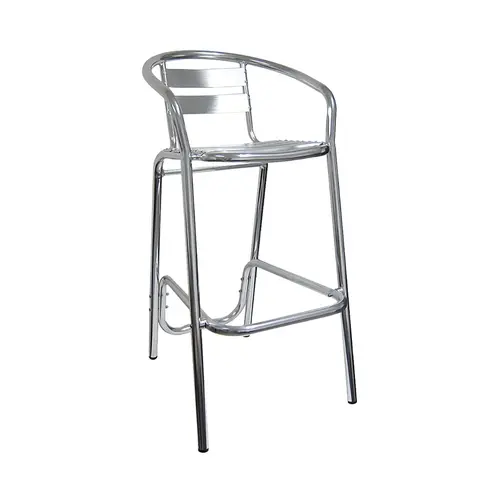 H&D Commercial Seating 7015 Outdoor All Aluminum Counter Bar Stool w/ Chrome Finish