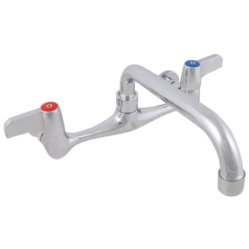 BK Resources BKF-8W-12-G 8" Splash Mount NO LEAD Faucet Std Duty w/ 12" Swing Spout