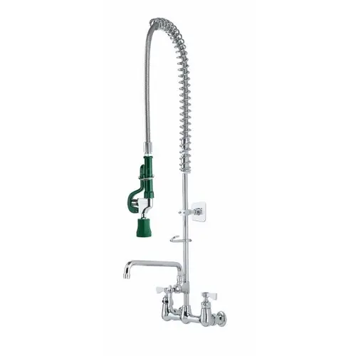 Krowne 17-109W 8" Pre-Rinse Faucet Wall Mount w/ Add-On-Faucet 12" Spout
