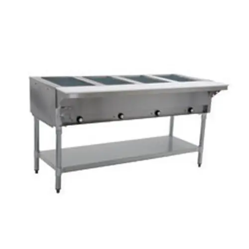 Eagle Group HT4-1X 4-Well Stationary Gas Hot Food Table w/ Galvanized Shelf