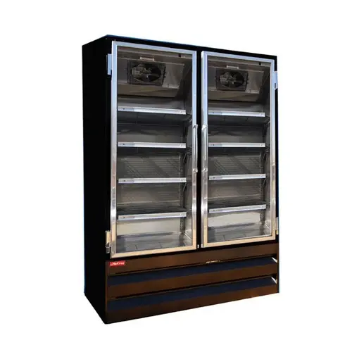Howard McCray GR42BM-B Two Hinged Glass Door Merchandiser Cooler LED Light Black