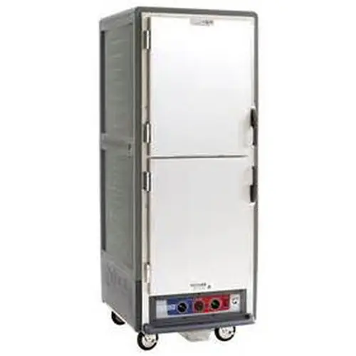 Metro C539-CDS-U-GY 71" Mobile Holding & Proofing Cabinet Fixed Wire Solid Dutch