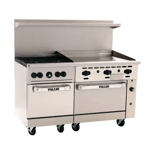 Vulcan 60SS-4B36G Endurance Range 60" 4 Burner 36" Griddle w/ 2 Standard Ovens