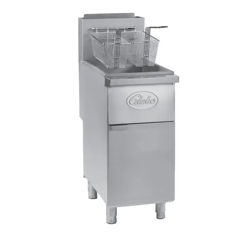Globe GFF50PG 50lb LP Gas Floor Model Fryer 120,000 BTU