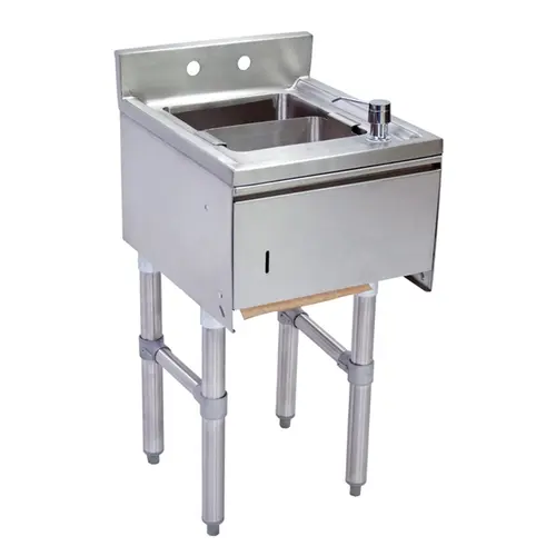 BK Resources UB4-21-1012HST-12-PG 12"Wx21-1/4"D Stainless Steel Underbar Dump Sink