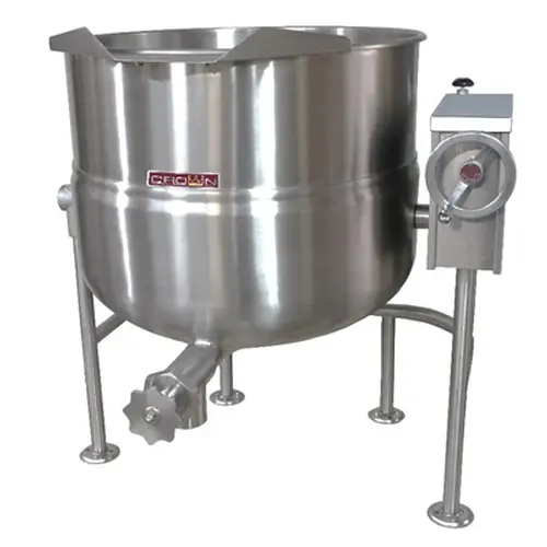 Crown Steam DLT-60 60 Gallon Direct Steam 2/3 Jacketed Tilting Kettle