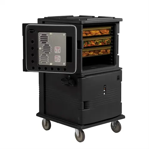 Cambro UPCH1600HD110 Ultra Camcart Black Double Heated Food Pan Carrier