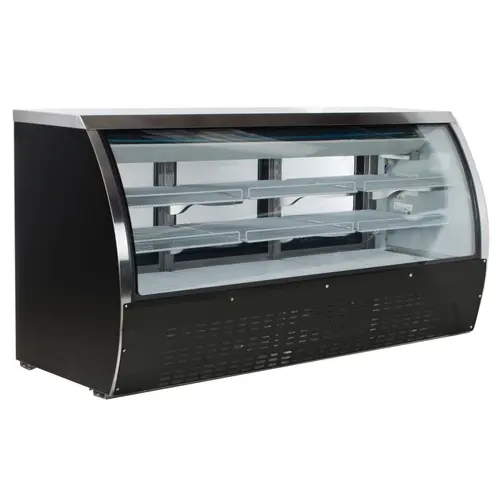Falcon Food Service ADC-163 64"W Curved Glass Black Refrigerated Deli Case