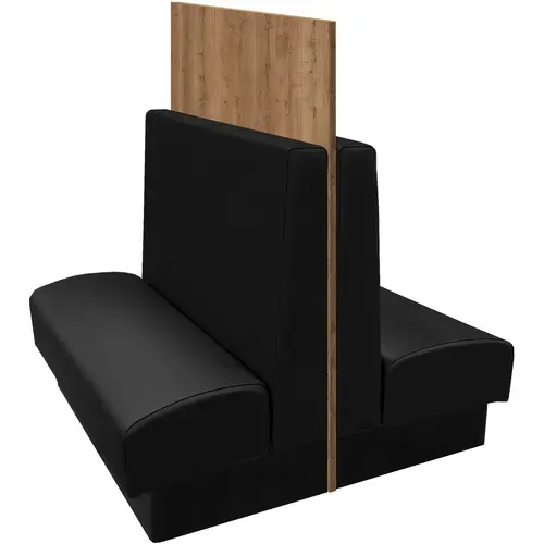 Oak Street Manufacturing LS-6042-DBL 60"L x 42"H Loras Black Vinyl Double Restaurant Booth