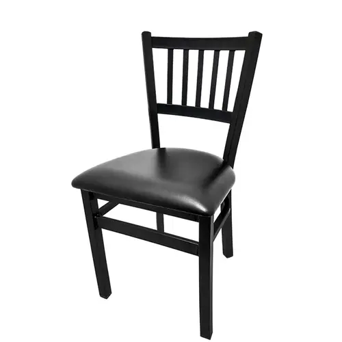 Oak Street Manufacturing SL2090 Vertical Back Metal Dining Chair w/ Vinyl Seat 