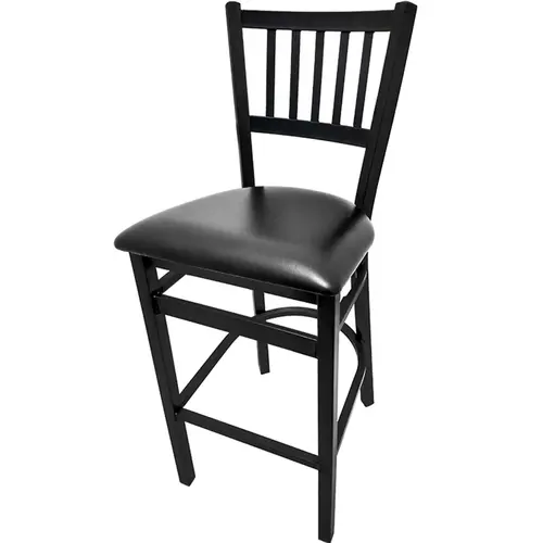 Oak Street Manufacturing SL2090-1 Vertical Back Metal Bar Stool w/ Vinyl Seat 