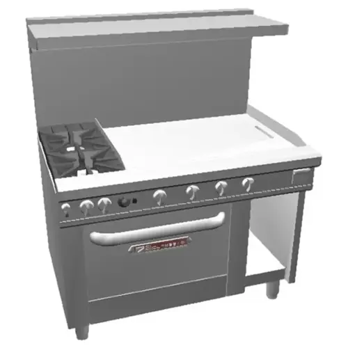 Southbend 4483AC-3GL Ultimate 48" Gas 2 Star Burner Range w/ 36" Left Griddle