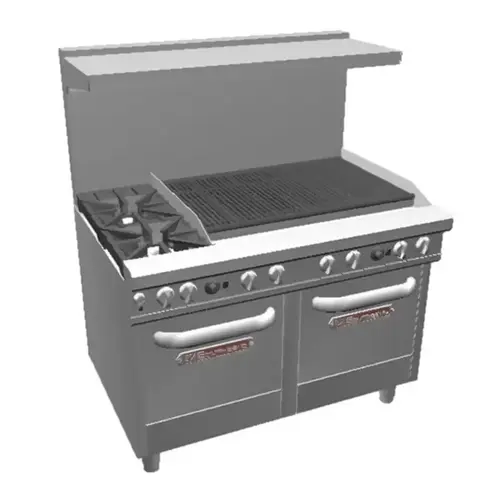 Southbend 4484AC-3CL 48" Ultimate 4 Burner Range w/ 36" Left Charbroiler
