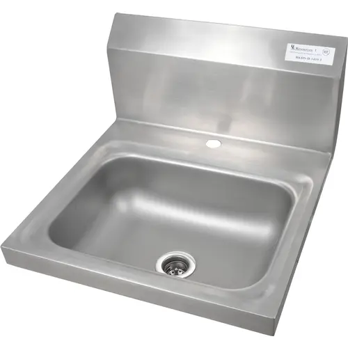 BK Resources BKHS-D-1410-1 Stainless Deck Mount Hand Sink 14" x 10" Drain NSF
