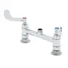 T&S Brass 8in Deck Mount Workboard Faucet with Eterna Cartridges - B-0220-LN-WH4 