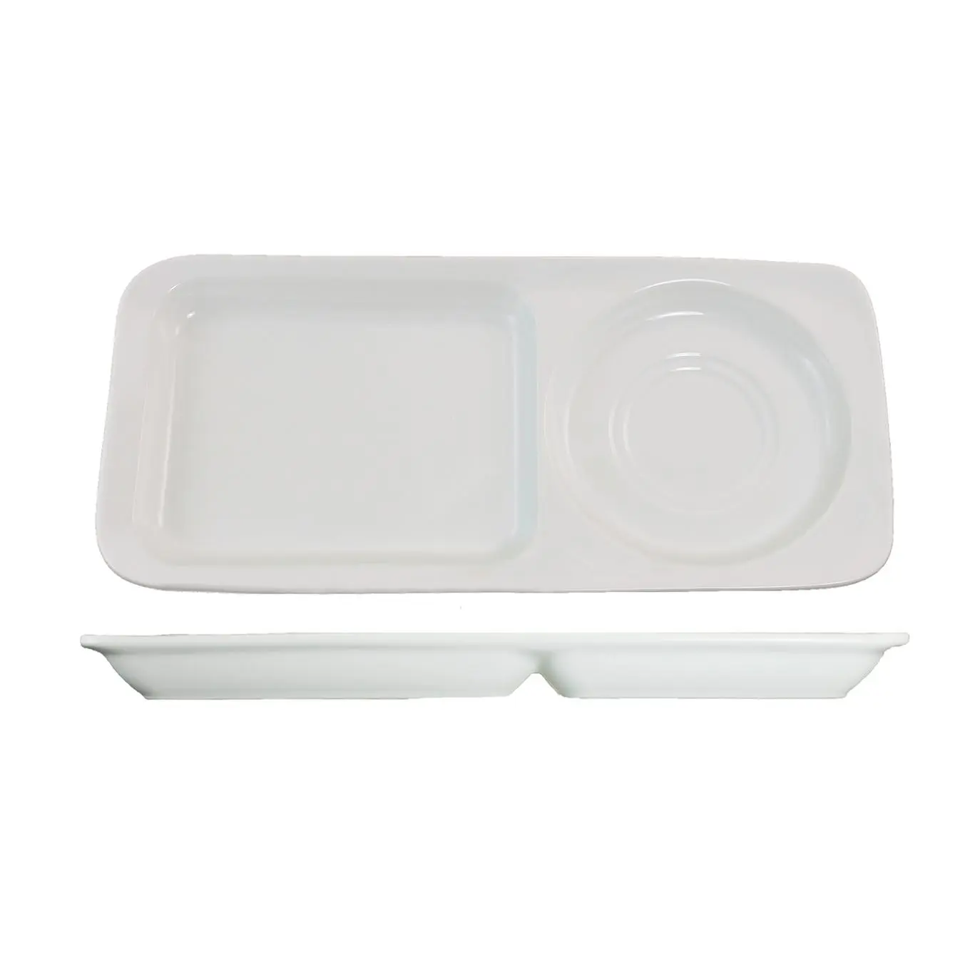 International Tableware, Inc FAW1460 Bright White 141/2" x 65/8" Porcelain Soup/Sandwich Plate