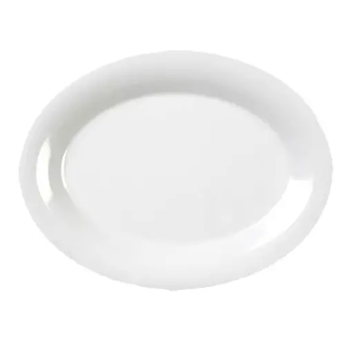 Thunder Group CR212W 12" x 9" Oval White Melamine Platter - 1 Doz