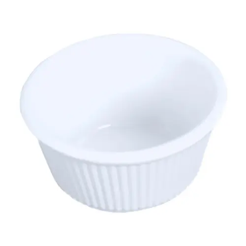 Thunder Group ML532W1 4 oz Melamine Round Fluted Ramekin -White -1Doz