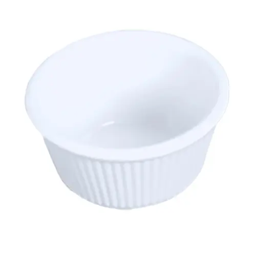 Thunder Group ML533W1 3-1/2 oz Melamine Round Fluted Ramekin - 1 Doz