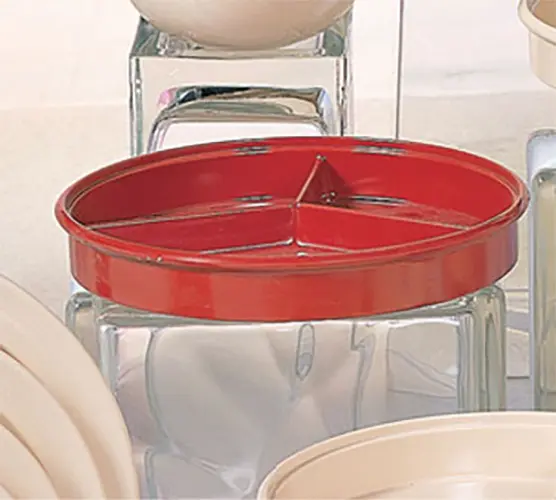 Thunder Group 8-1/4" Diameter NuStone Red Melamine Divider Server - 1 Doz