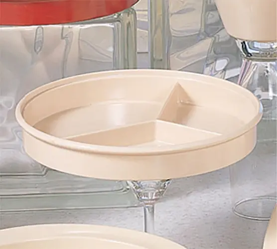Thunder Group 8-1/4" Diameter NuStone Tan Melamine Divider Server - 1 Doz