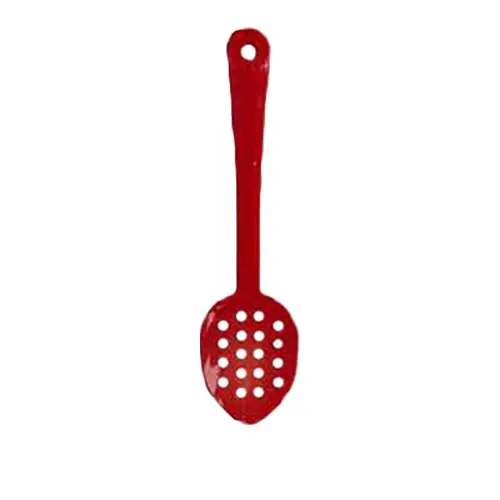 Thunder Group PLSS113RD 11" Red Polycarbonate Perforated Serving Spoon - 1 Doz