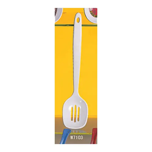 Thunder Group W7103 12" White Melamine Slotted Serving Spoon - 1 Doz