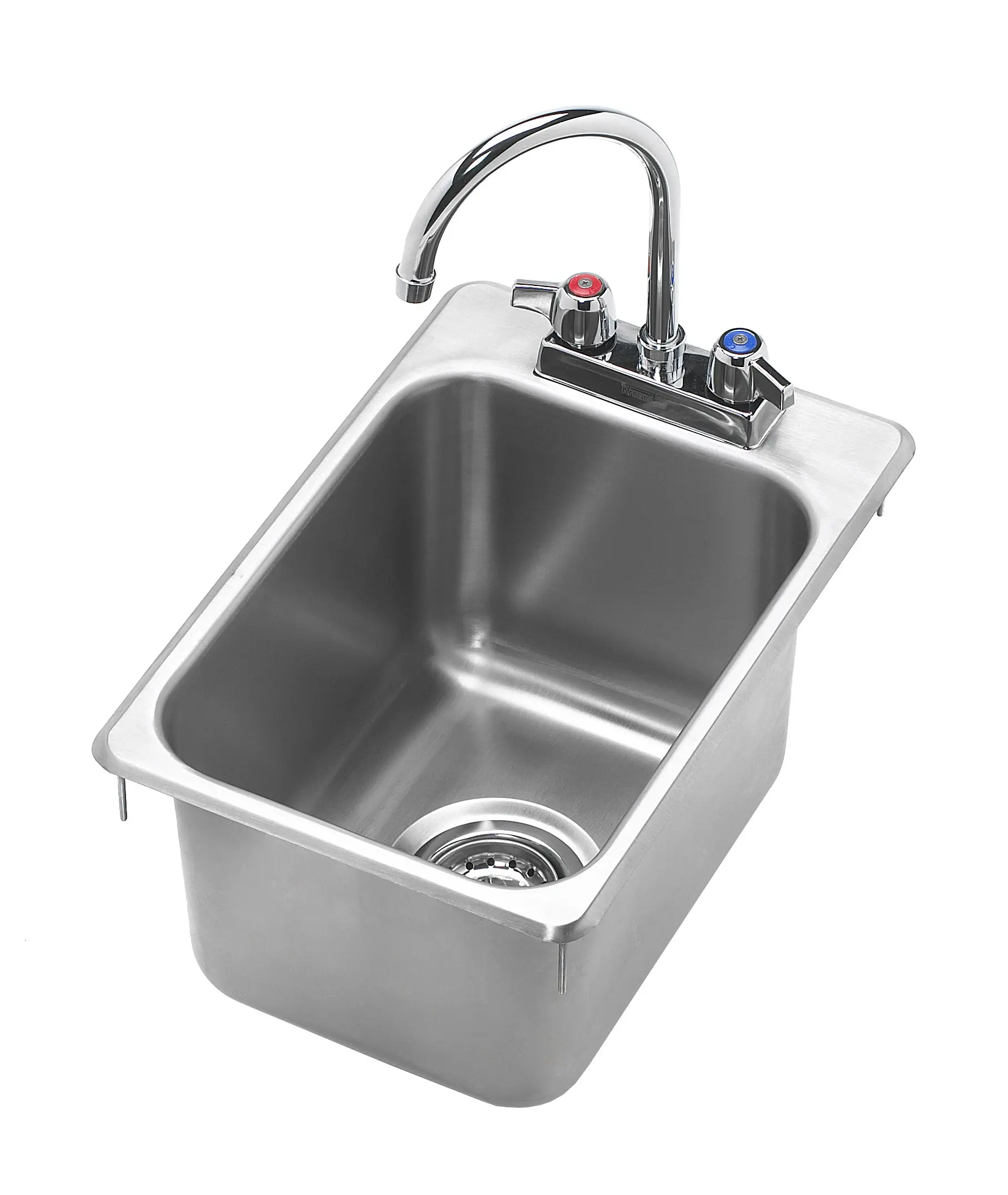 Krowne Metal HS-1419 12" x 18" Drop-In Hand Sink w/ 6" Gooseneck Spout Faucet