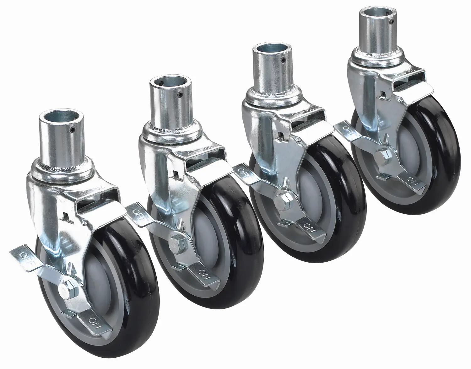 Krowne 28-151S Universal Wire Shelving Caster 5" Wheel with Brake Set of 4 - Picture 1 of 1