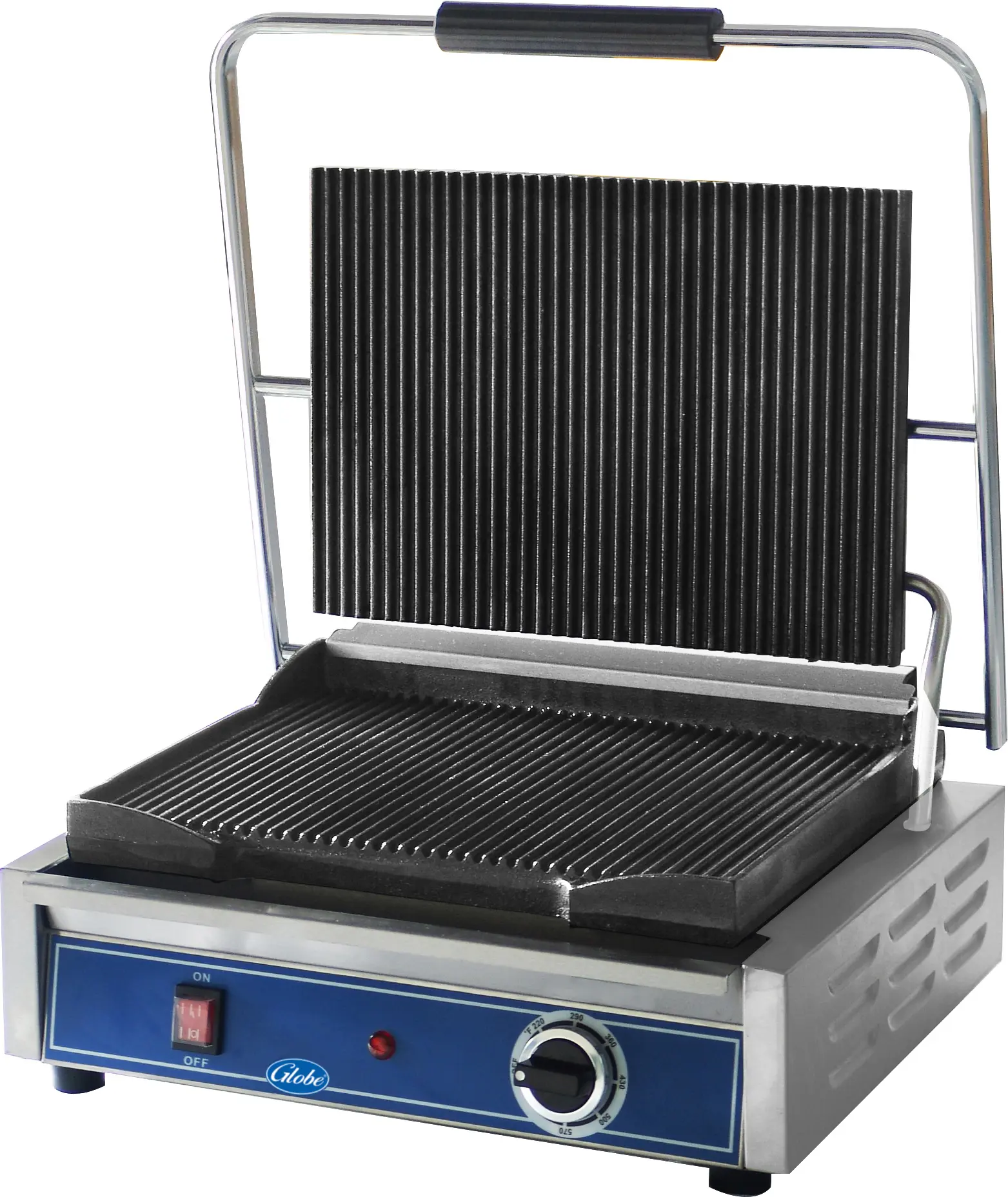 Globe GPG10 Bistro Panini Grill Grooved - Single