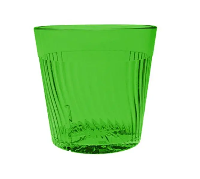 Thunder Group PLPCTB308GR 8 oz. Vaso diamante plástico verde - Estuche de 12 - Imagen 1 de 1