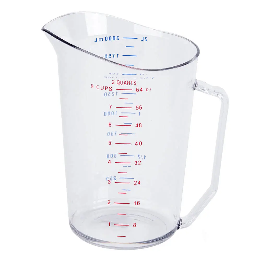 Measuring Cup, 2 Quart, Clear, Polycarbonate, Cambro 200MCCW135