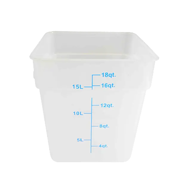 Thunder Group PLSFT018PC, 18-Quart Polycarbonate Square Food Storage  Containers, Clear