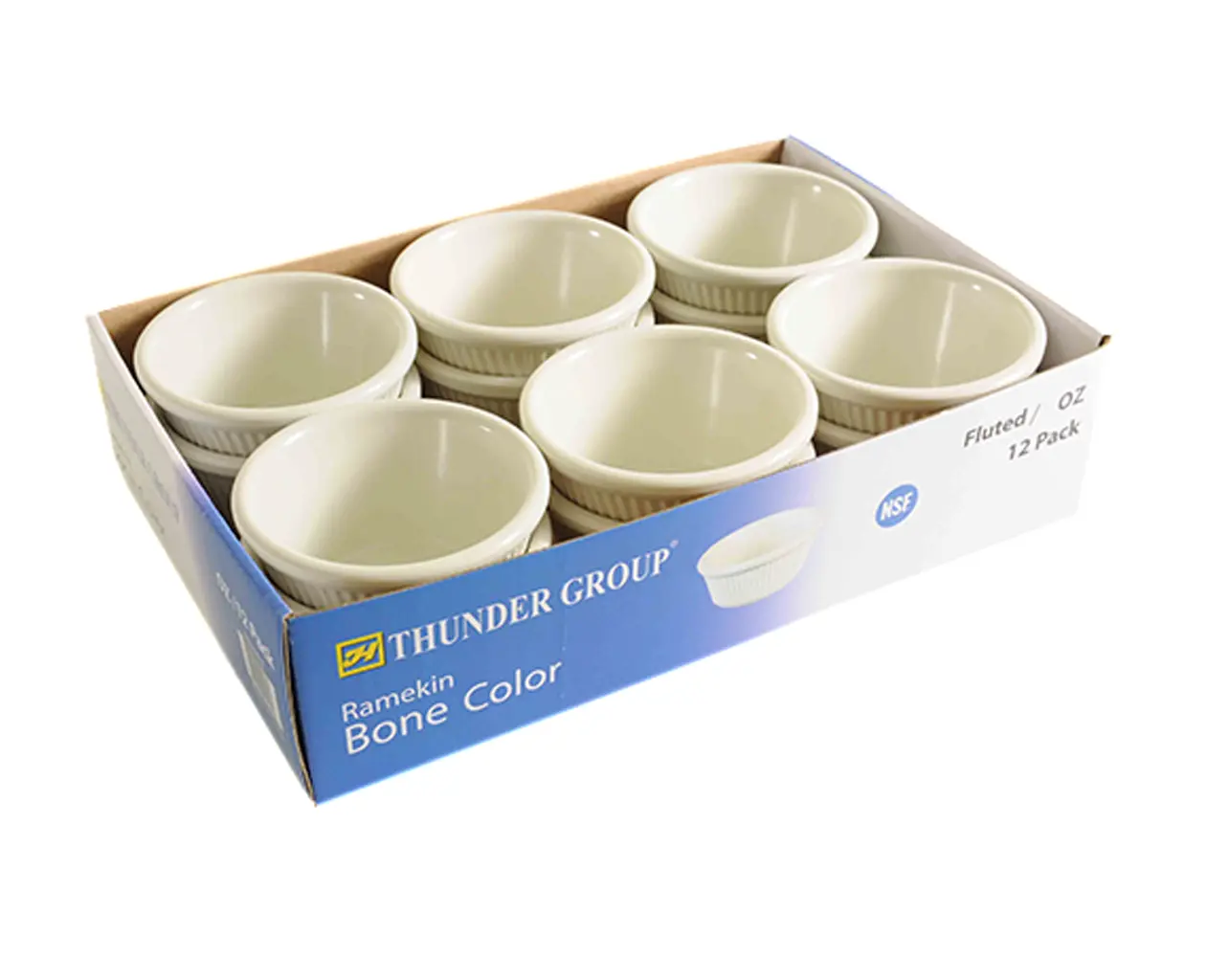 Thunder Group ML507B1R 1-1/2 oz Fluted Bone Color Melamine Ramekins - 1 ...