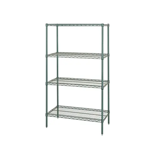 Quantum Food Service WR74-1436P 36x14x74 Green Epoxy 4 Wire Shelf Starter Kit