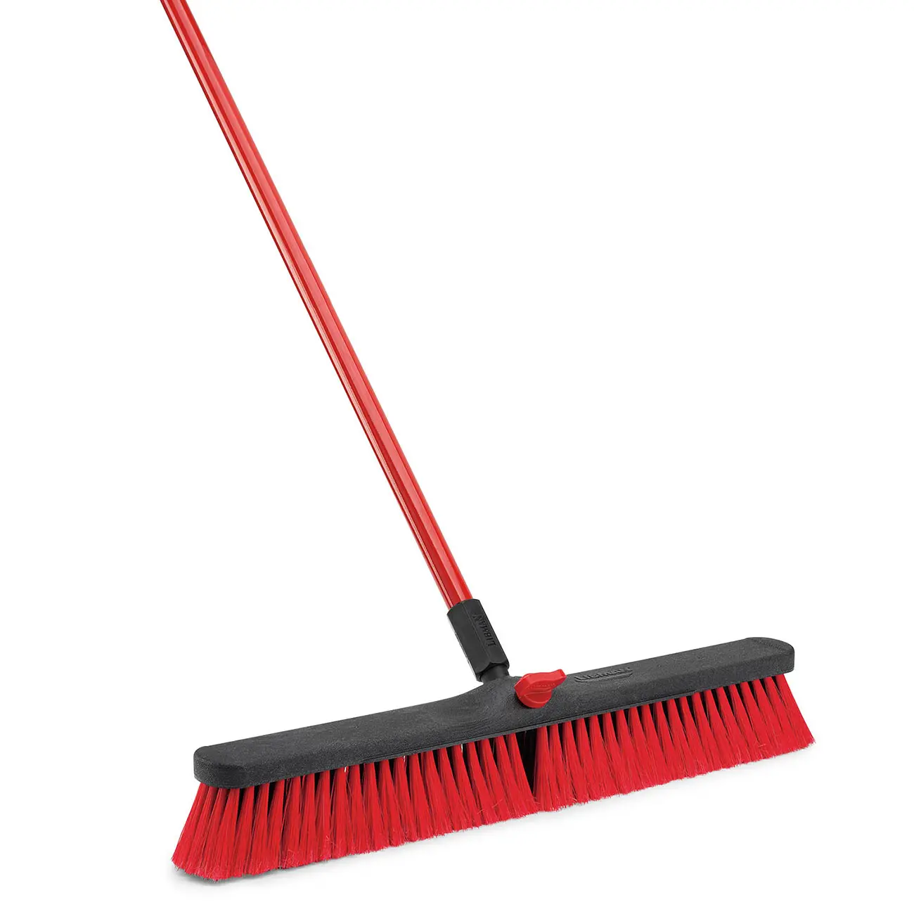 Libman Commercial 24" Multi Surface Nylon Thread Push Broom w/Red Steel Handle