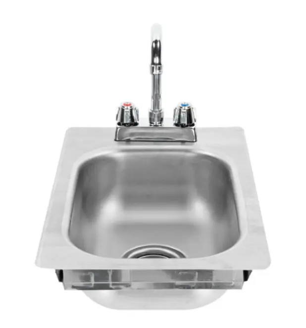 Eagle Group 10"x14"x5" Drop-In Sink w/ Deck Mount Gooseneck Faucet - Picture 1 of 1