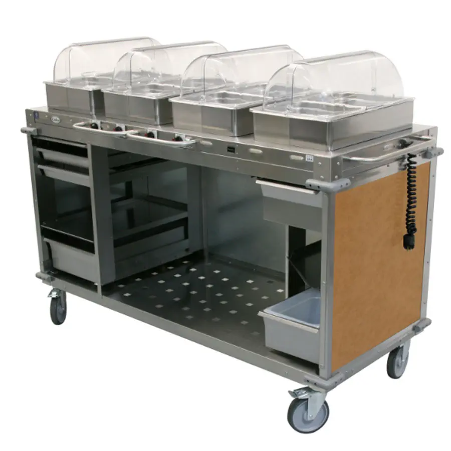 Cadco MobileServ® Mobile Hot Buffet Cart, (3) hot full size buffet servers,  (3) variable heat