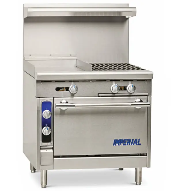 Imperial IHR-G36, 36-Inch Heavy-Duty Gas Range with Griddle Top and  Standard Oven, NSF