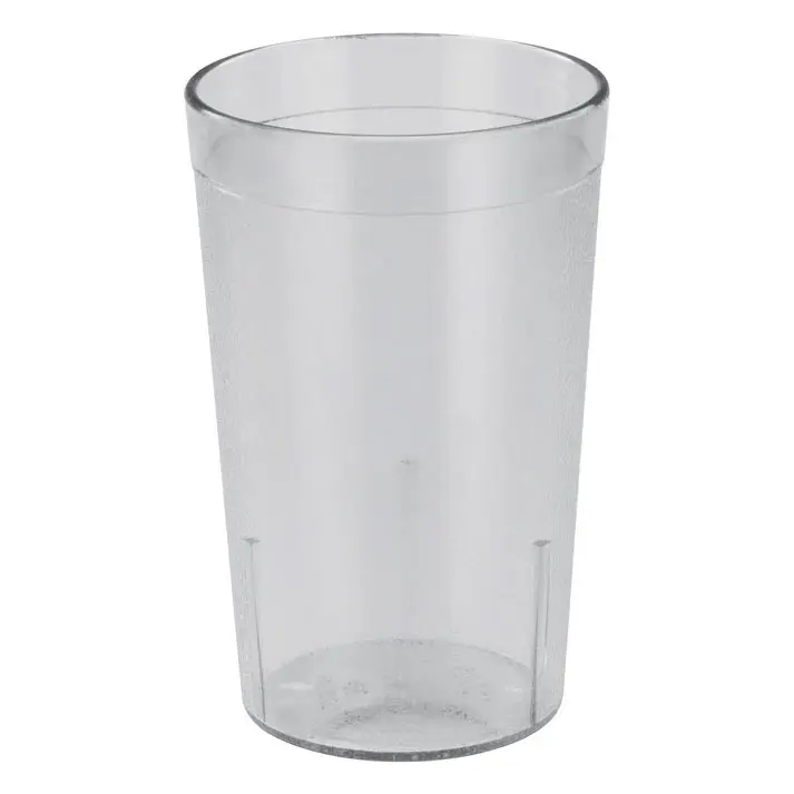 Winco PTP-12C 12 oz. Clear Plastic Pebbled Exterior Tumbler - 1 Doz