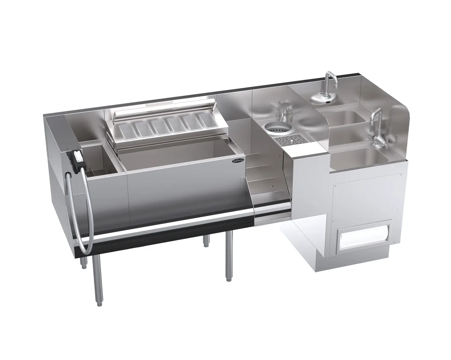 Krowne Metal KR24-TCS70A-10 70" Wide Taffer Command Cocktail Station