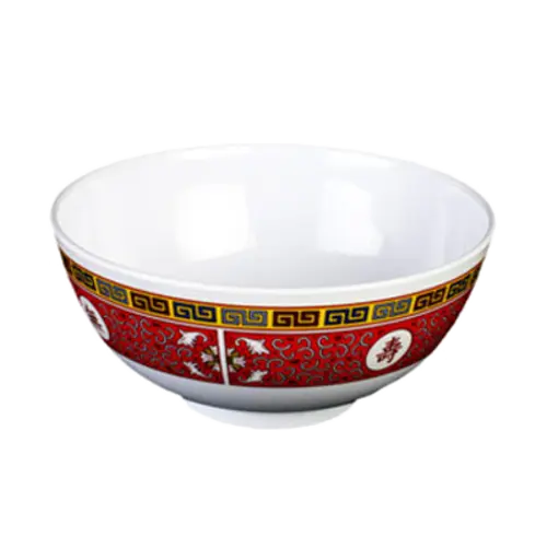 Thunder Group 5206TR 25 oz Longevity Pattern Melamine Rice Bowl - 1 Doz