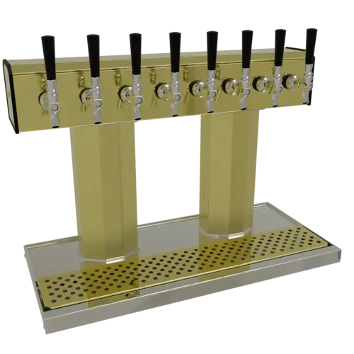 Glastender BT-8-PBR Countertop Tee Draft Dispensing Tower - (8) Faucets