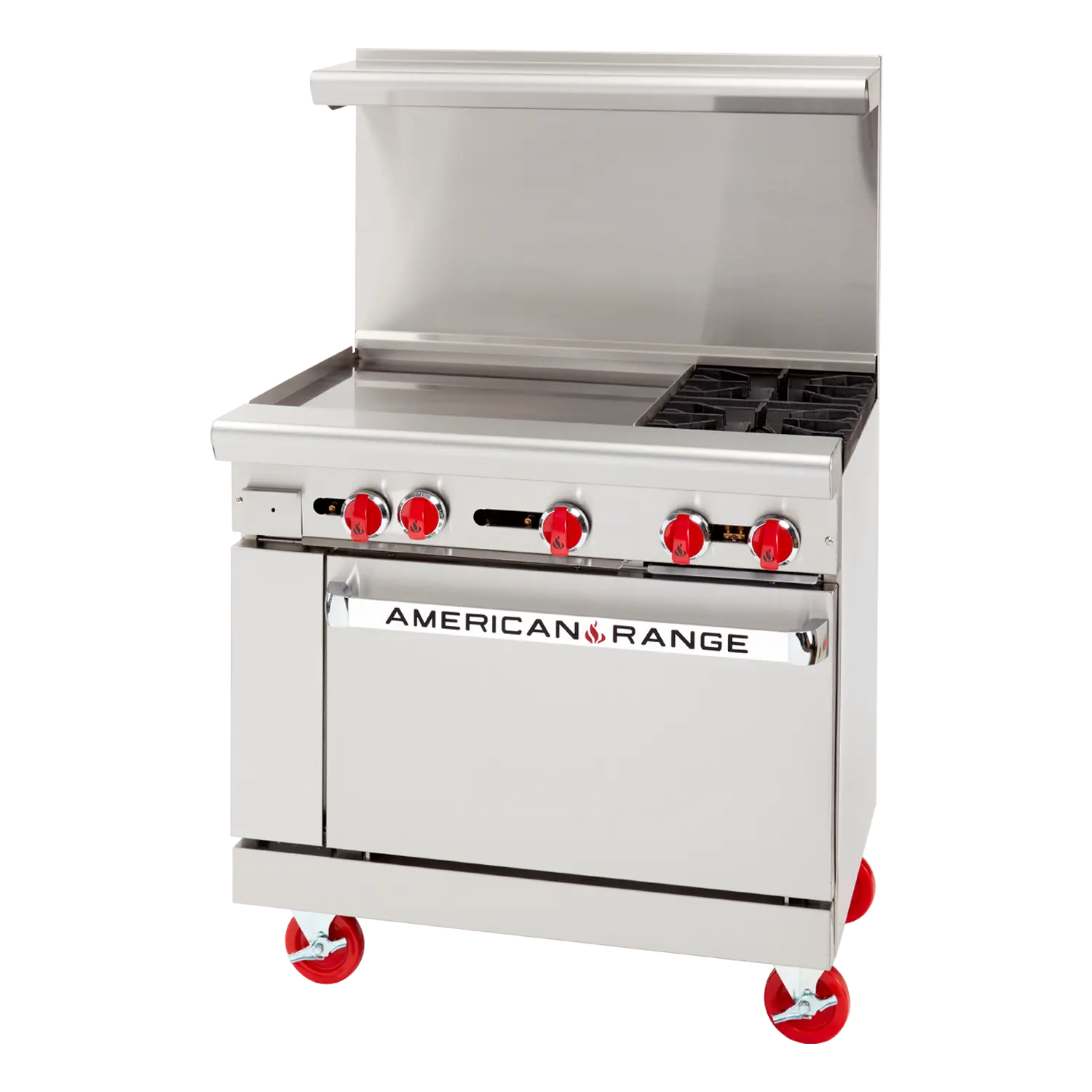 American Range AR-24G-2B-C 36" Gas 2 Burner Range w/ 24" Left Side ...