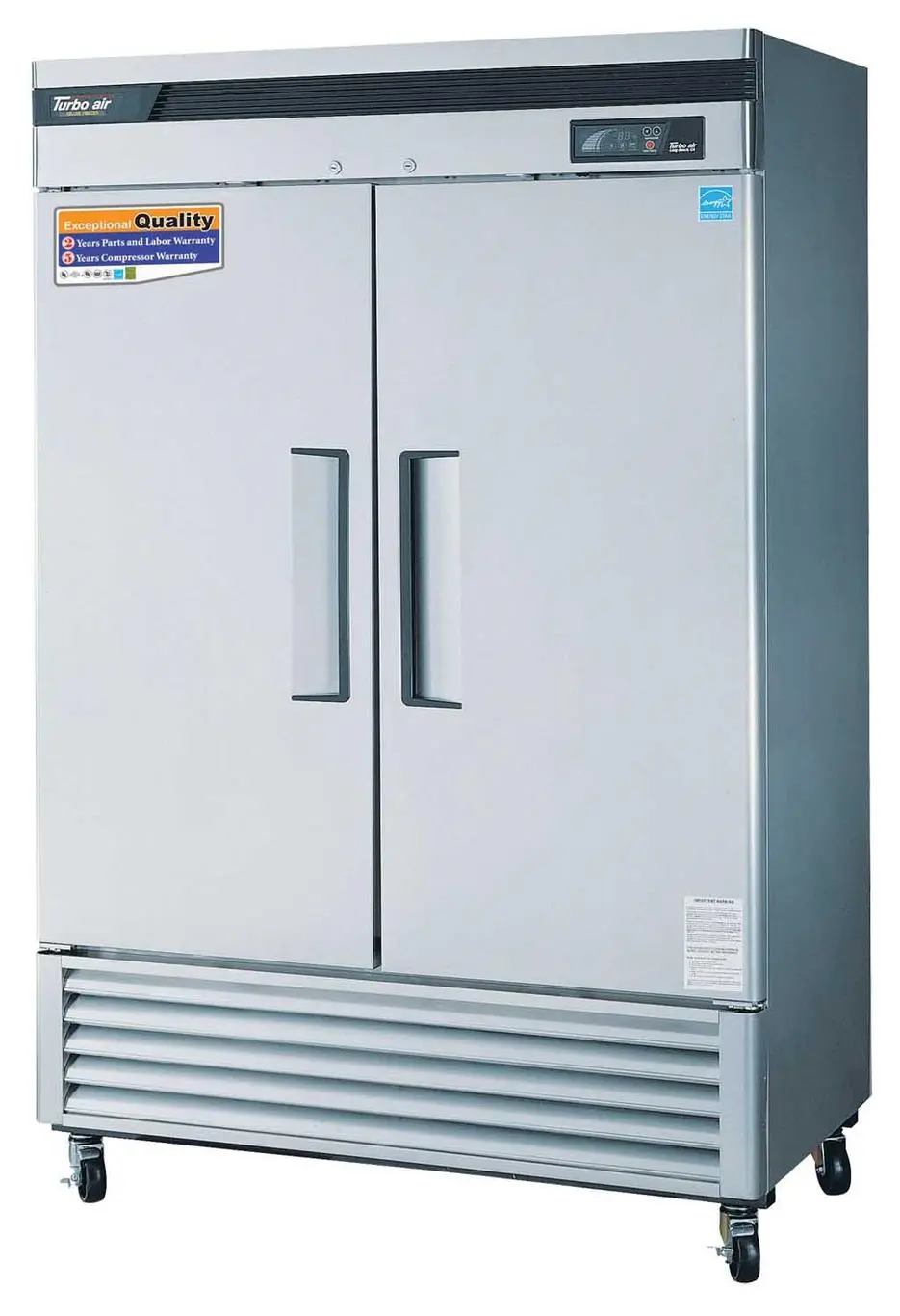 Turbo Air M3F47-2-N commercial kitchen upright freezer, self cleaning, LED  lighting, self-diagnostic system, smart defrost (2) Door (42.1 Cu. Ft)