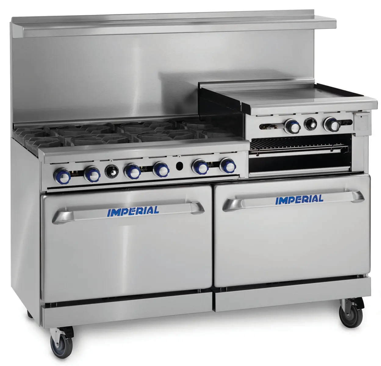 Imperial IR-6-RG24-C 60in Range 6 Gas Burner w/ 1 Convection & 1 Std Ovens